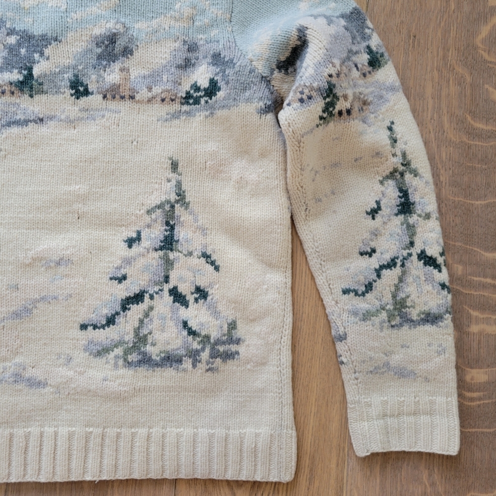 RARE Vintage EXCLUSIVE HAND KNIT LAUREN RALPH LAUREN ZIP WOOL Sweater Size P - Picture 10 of 14